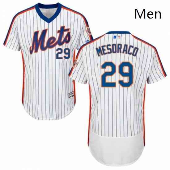 Mens Majestic New York Mets 29 Devin Mesoraco White Alternate Flex Base Authentic Collection MLB Jersey
